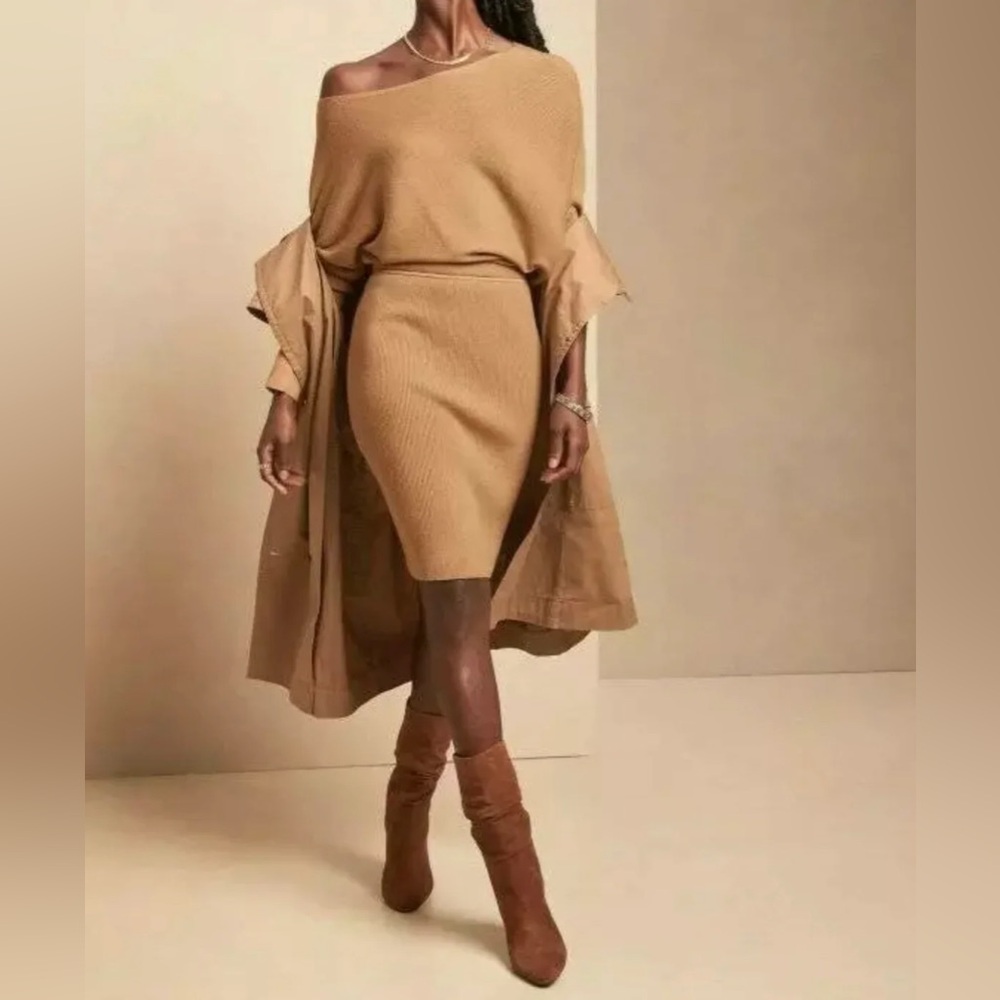 Banana Republic Colleta Off Shoulder Sweater Dress XL NWT